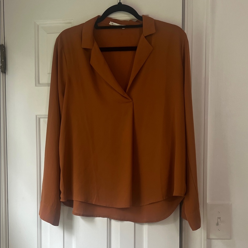 Chic Women's Rust Caramel Brown Blouse